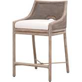 Adamo Counter Stool in Gray Cabana Loom, Pearl Fabric & Gray Mahogany 6813CS.FGRY/LPPRL/FG